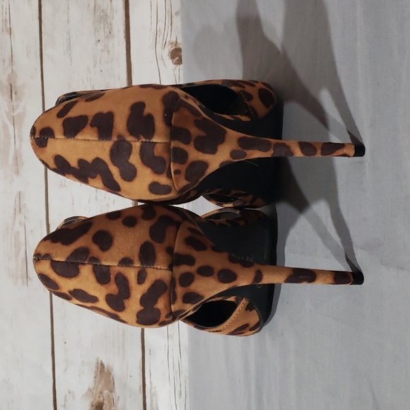 Anne Michelle Leopard Print Booties - Size 10 - Picture 4 of 5